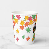 秋こけし人形 – 緑の着物芸者ガール 紙コップ (右)