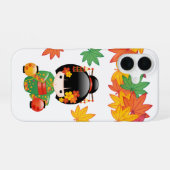 秋こけし人形 – 緑の着物芸者ガール iPhone 16ケース (裏面横)