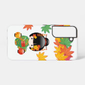 秋こけし人形 – 緑の着物芸者ガール SAMSUNG GALAXYケース (裏面横)