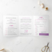 秋つる植物インディゴ結婚ウォーターカラーのオールインワン 三つ折り招待状 (内部)