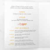 秋つる植物オレンジ結婚色の水の色のオールインワン 三つ折り招待状 (内部最初)