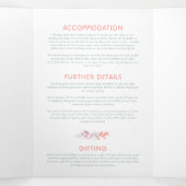 秋つる植物サンゴ赤セージ緑の水の色結婚の 三つ折り招待状 (内部中)