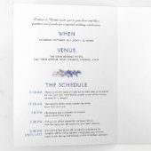 秋つる植物ブルー結婚グレー水彩オールインワン 三つ折り招待状 (内部最初)