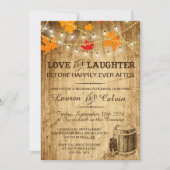 秋での田舎の結婚式のリハーサルの招待 招待状 (正面)