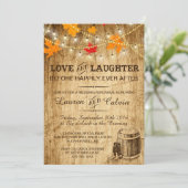 秋での田舎の結婚式のリハーサルの招待 招待状 (スタンド正面)