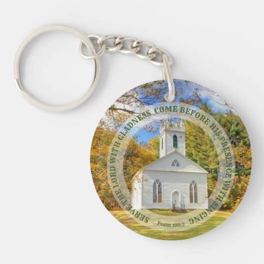 秋でニューイングランド教会を喜んで務める キーホルダー (正面)
