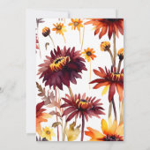 秋でラブブルゴーニュのオレンジのダリアスブライダルシャワー 招待状 (裏面)