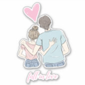 秋とカスタマイズ可能なカップル シール (正面)