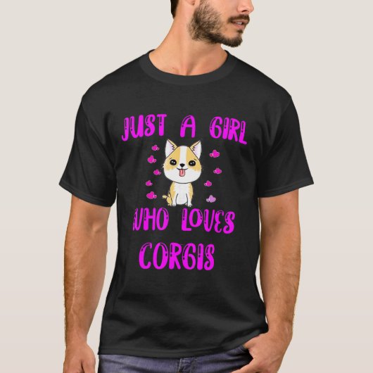 秋とコルギを愛する女の子 Tシャツ (正面)