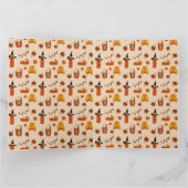 秋とハロウィーン居心地の良いパターン カード (内部)