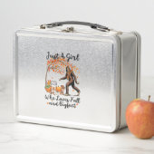 秋とビッグ・フットの贈り物を愛する女感謝していの子 メタルランチボックス (インサイチュ)
