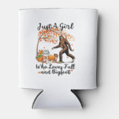 秋とビッグ・フットの贈り物を愛する女感謝していの子 缶クーラー (正面)