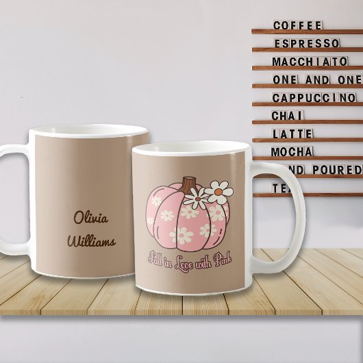 秋とピンクの贈り物 コーヒーマグカップ