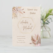秋とフローラ日付の保存招待状 招待状 (スタンド正面)
