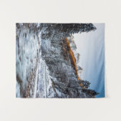 秋と冬の川、森と山 タペストリー (正面(横))