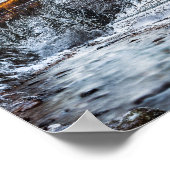 秋と冬の川、森と山 ポスター (角)