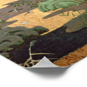 秋と冬の花を持つ鳥 ポスター (角)