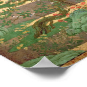 秋と冬の花を持つ鳥 ポスター (角)