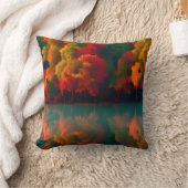 秋と川の木 クッション (ブランケット)