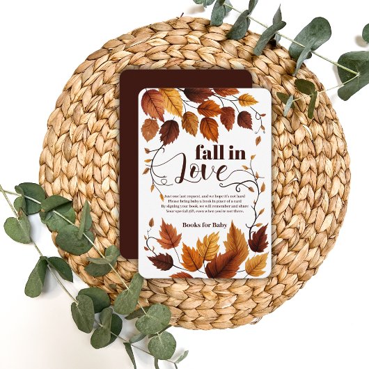 秋と恋に紅葉赤ちゃんシャワー エンクロージャーカード