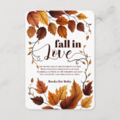 秋と恋に紅葉赤ちゃんシャワー エンクロージャーカード (正面)