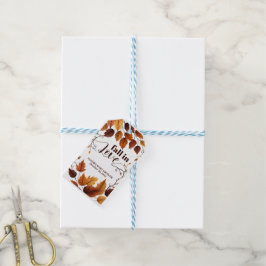 秋と恋に紅葉赤ちゃんシャワー ギフトタグ