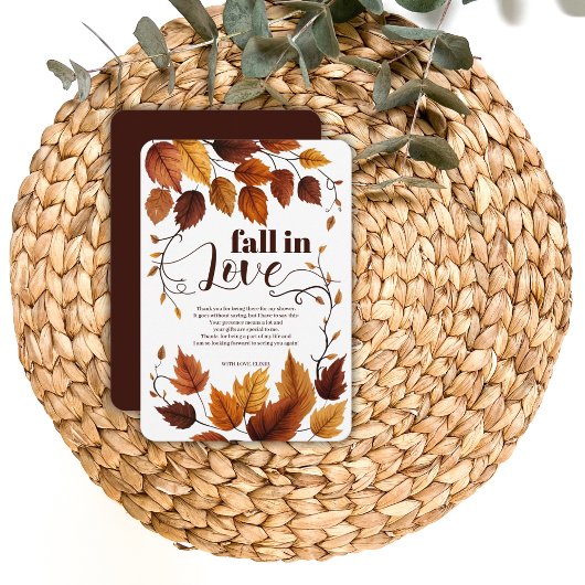 秋と恋に紅葉赤ちゃんシャワー サンキューカード