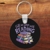 秋と愛の読居心地の良い本秋の雰囲気 キーホルダー (裏面)