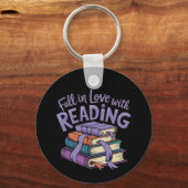 秋と愛の読居心地の良い本秋の雰囲気 キーホルダー (正面)