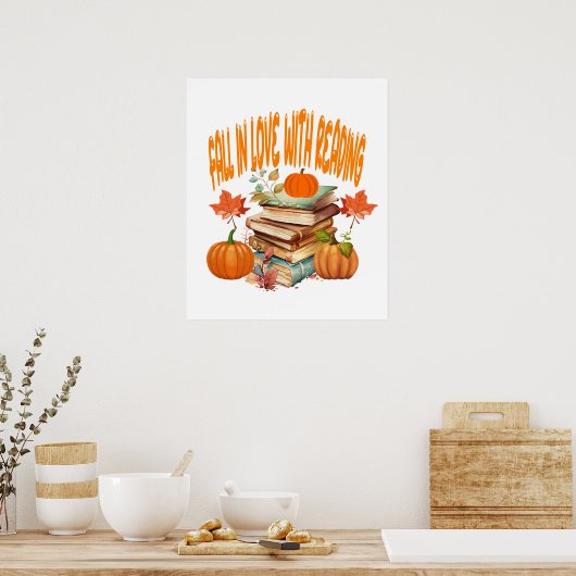 秋と愛読の本の恋人 ポスター (キッチン)