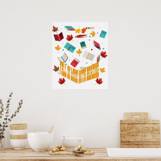 秋と愛読の本の恋人 ポスター (キッチン)