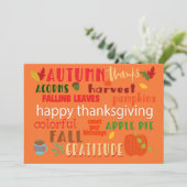 秋と感謝祭のタイポグラフィ シーズンカード (スタンド正面)