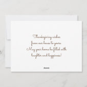 秋と感謝祭のタイポグラフィ シーズンカード (裏面)