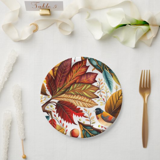 秋と感謝祭デザイン ペーパープレート (ウェディング)