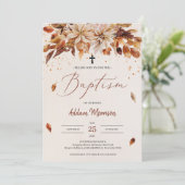 秋と秋のオレンジの花マリゴールド洗礼 招待状 (スタンド正面)