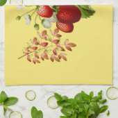 秋と秋のベリーの葉 キッチンタオル (折り畳み)