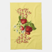 秋と秋のベリーの葉 キッチンタオル (縦)