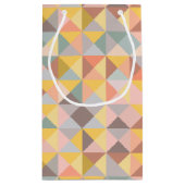 秋と秋の地色の幾何学模様 スモールペーパーバッグ (裏面)