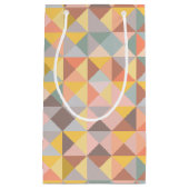 秋と秋の地色の幾何学模様 スモールペーパーバッグ (正面)