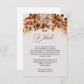 秋と秋の水色の花葉の詳細 エンクロージャーカード (正面/裏面)