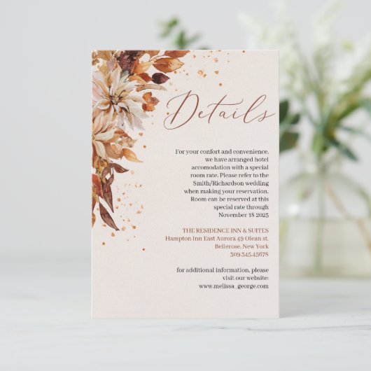 秋と秋の花離れと詳細 エンクロージャーカード (スタンド正面)