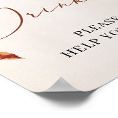 秋と秋の花Marigold Boho Drinks sign ポスター (角)