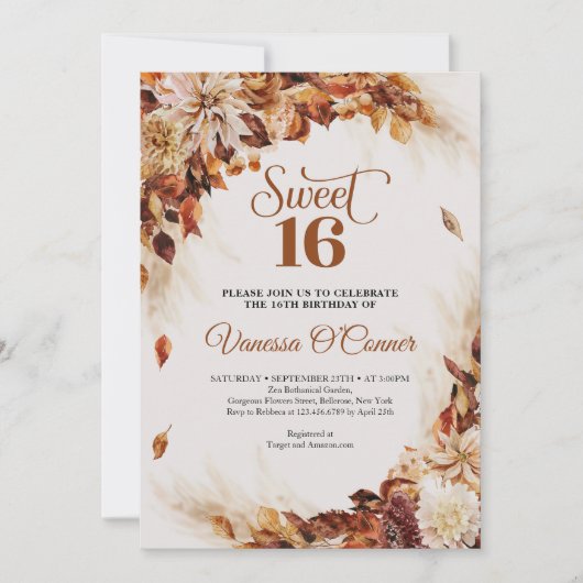 秋と秋の銅の花と離れ16th 招待状 (正面)