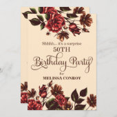 秋と秋フローラサプライズ誕生日パーティー 招待状 (正面/裏面)