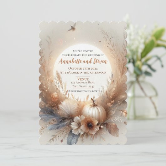 秋と秋結婚の 招待状 (スタンド正面)