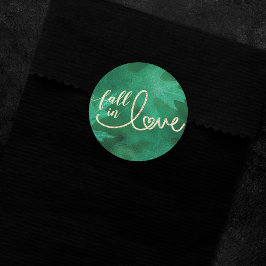 秋と秋 |エメラルドグリーンと金ゴールド ラウンドシール