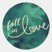 秋と秋 |ジェードグリーンと金ゴールド ラウンドシール (正面)