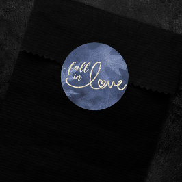 秋と秋 |ネイビーブルーと金ゴールド ラウンドシール