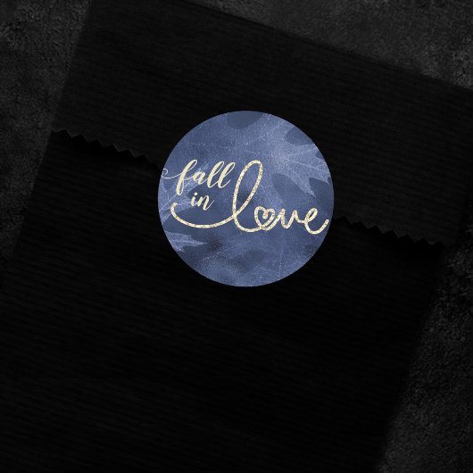 秋と秋 |ネイビーブルーと金ゴールド ラウンドシール