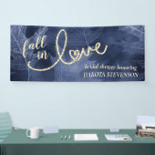 秋と秋 |ネイビーブルーと金ゴールド 横断幕 (トレードショー)